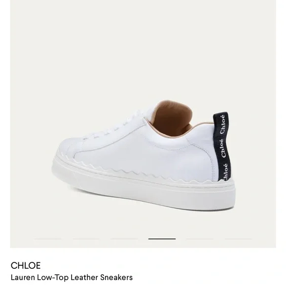 Chloé White Sneakers with Black Logo - Picture 10 of 11